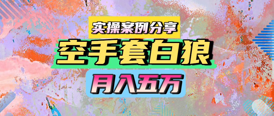 空手套白狼，月入五万，实操案例分享网创吧-网创项目资源站-副业项目-创业项目-搞钱项目网创吧