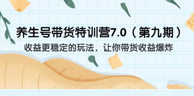 养生号带货特训营7.0(第九期)收益更稳定的玩法 让你带货收益爆炸(11节)网创吧-网创项目资源站-副业项目-创业项目-搞钱项目网创吧