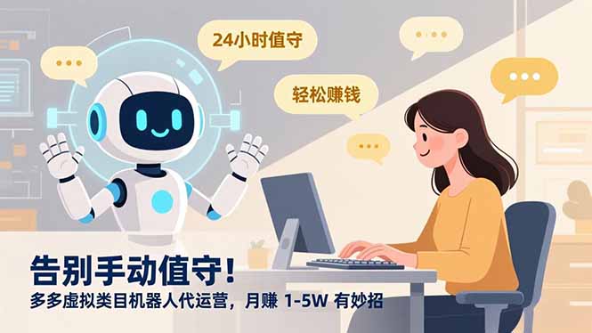 告别手动值守！多多虚拟类目机器人代运营，月赚 1-5W 有妙招网创吧-网创项目资源站-副业项目-创业项目-搞钱项目网创吧