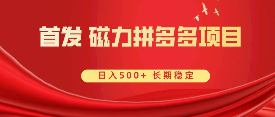首发 磁力拼多多自撸 日入500+网创吧-网创项目资源站-副业项目-创业项目-搞钱项目网创吧