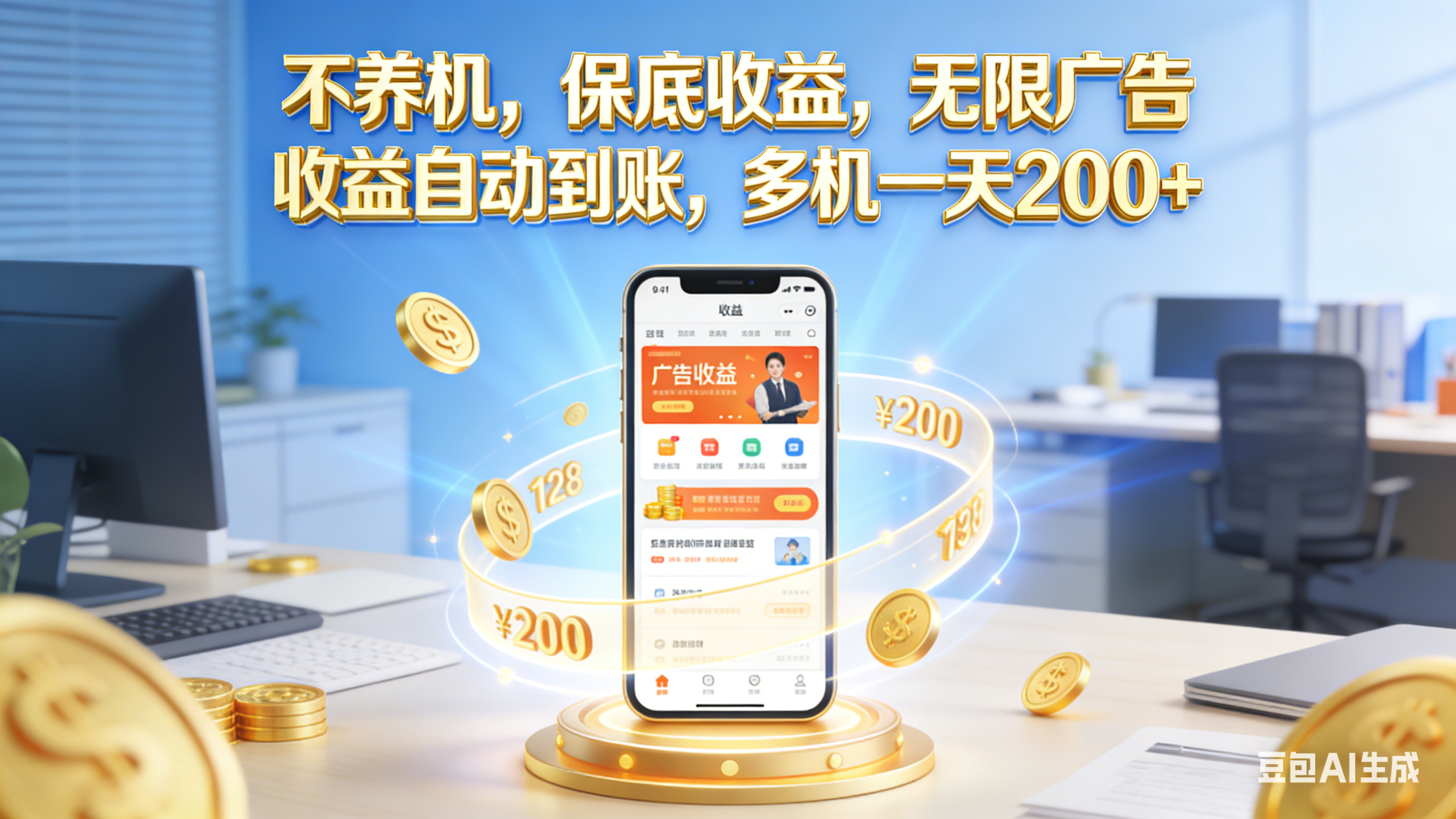 不养机，保底收益，无限广告，收益自动到账，多机一天200+网创吧-网创项目资源站-副业项目-创业项目-搞钱项目网创吧